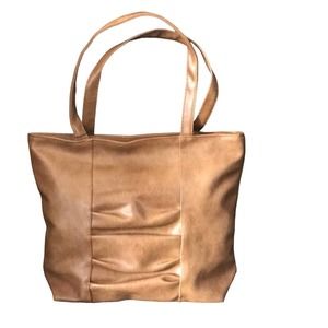 FAUX LEATHER TAN VERSATILE SHOULDER BAG